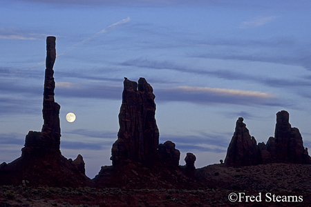 Monument Valley Totem Pole Moonrise