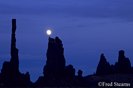 Monument Valley Totem Pole Moonrise