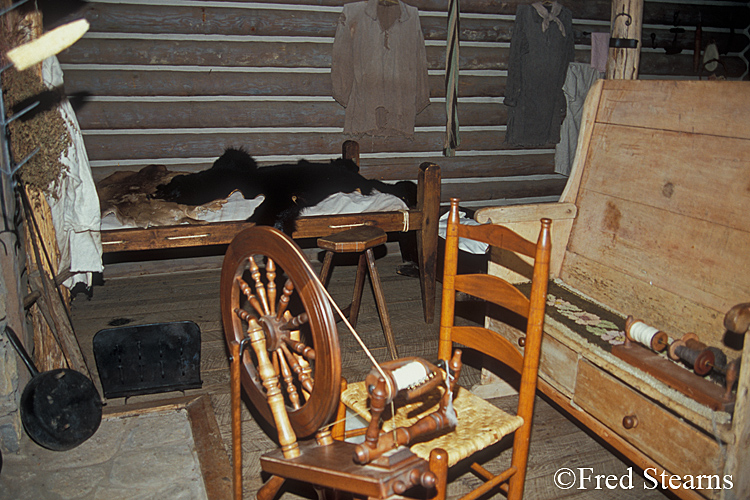 Fort Boonesborough Cabin Interior - Spinning Wheel