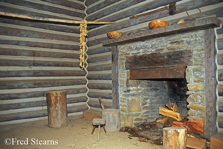 Fort Boonesborough - Cabin Interior - Fireplace